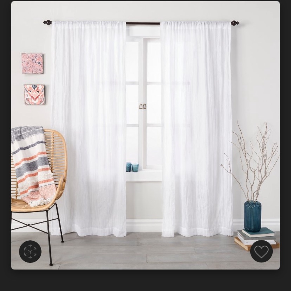 COPY - COPY - Opalhouse 82x42 White sheer curtain panels